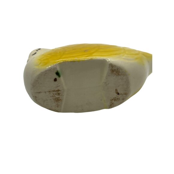 Vintage Ceramic Swan Planter Japan Yellow White Small Plant Succulents - Picture 4 of 4